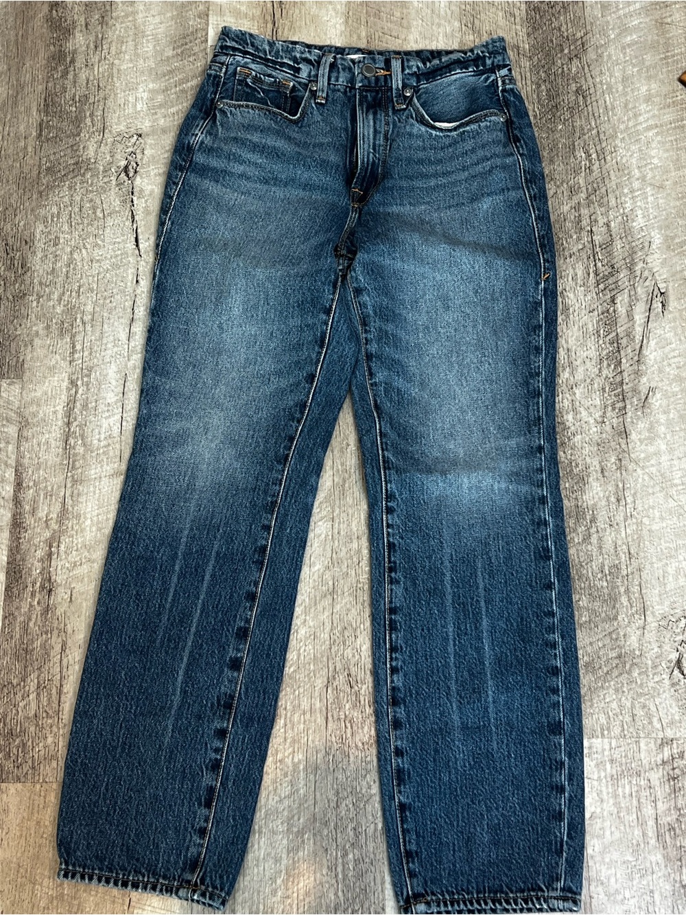 Good American women’s  Dark Blue Straight Jeans